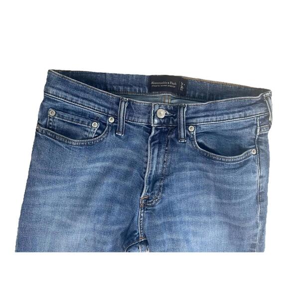 Lot of 2 Abercrombie Fitch Athletic Skinny Stretch Jeans Mens 31x30 Medium Wash - Picture 3 of 9